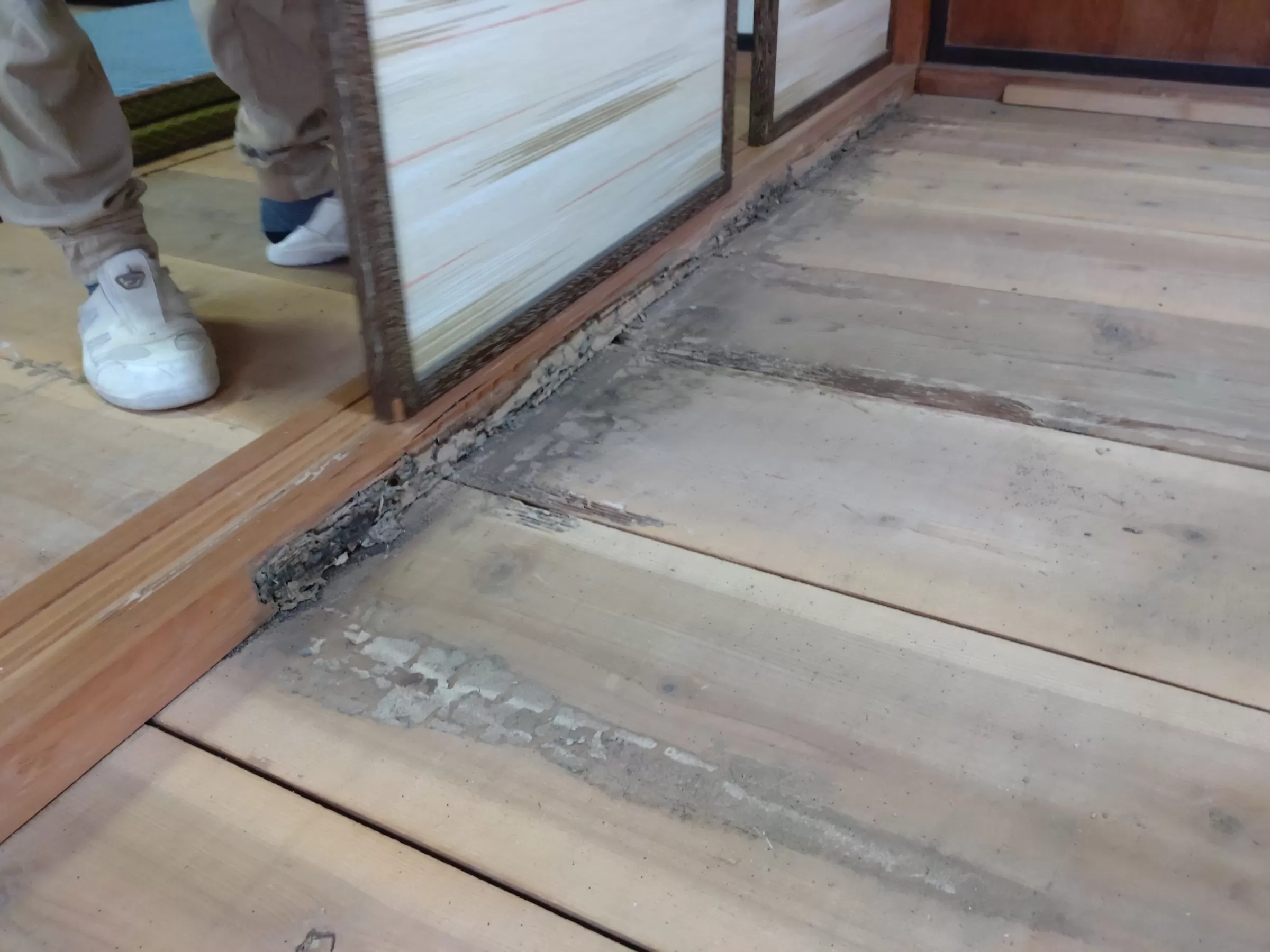 敷居及び杉板被害状況